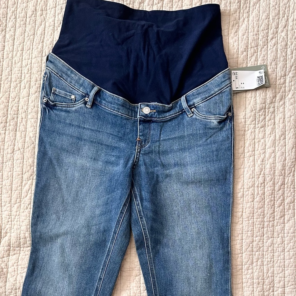 H&M Women's Maternity Straight Leg Jeans - Dark Blue
